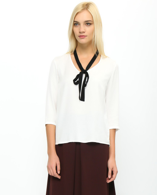 Блуза с рукавами 3/4 и завязкой - Модель Верх-Низ